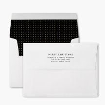 Simple White and Black Return Address Christmas
