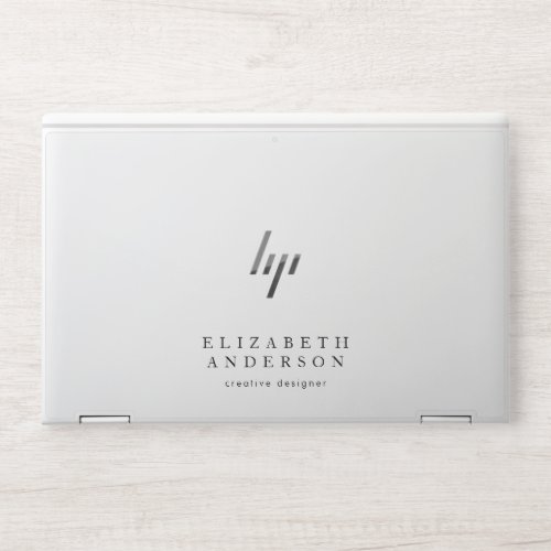 Simple White and Black Text Modern Business HP Laptop Skin
