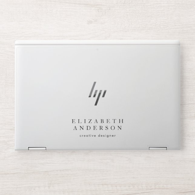 Simple White and Black Text Modern Business HP Laptop Skin (Front)
