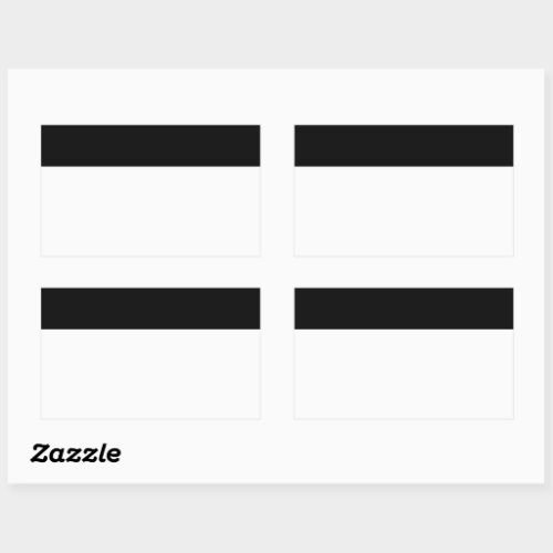 Simple White and Black Top Border Rectangular Sticker