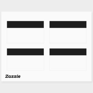 Simple White and Black Top Border Rectangular Sticker
