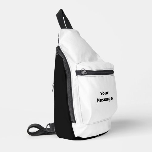 Simple White and Black Your Message Template Sling Bag