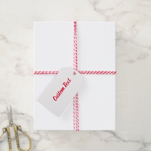 Simple White and Bright Red Script Text Template Gift Tags