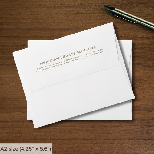 Simple White and Gold Typographic A2 Envelope