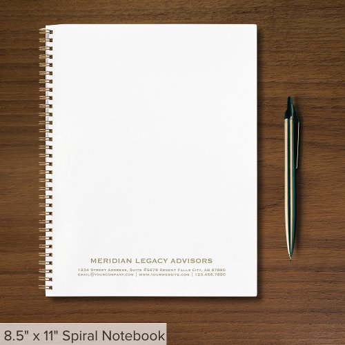 Simple White and Gold Typographic Spiral Notebook