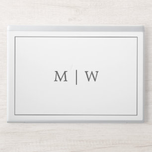 Simple White and Gray Two Initial Monogram Logo HP Laptop Skin