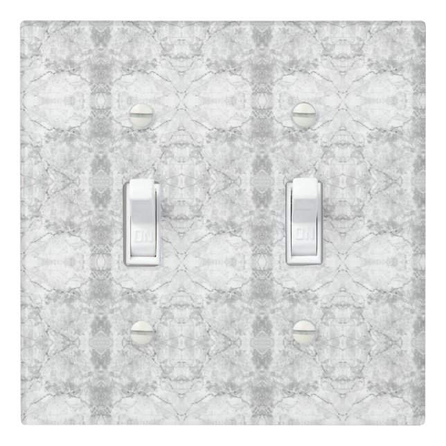 Simple White and Grey Marble |  Light Switch Cover (In Situ)