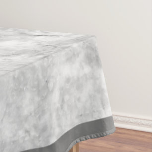 Simple White and Grey Marble Medium Tablecloth