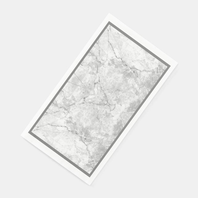 Simple White and Grey Marble |  Paper Guest Towels (Corner)