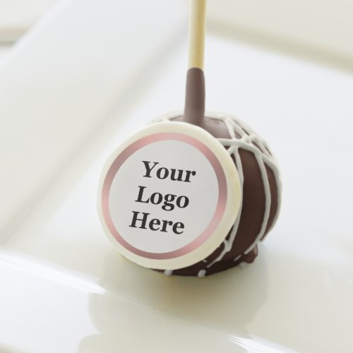 Simple White and Pink Brushed Metal Look Your Logo Cake Pops