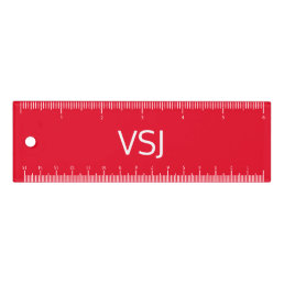 Simple White and Red Monogram Template Ruler