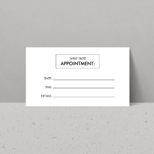 Simple White Appointment Card