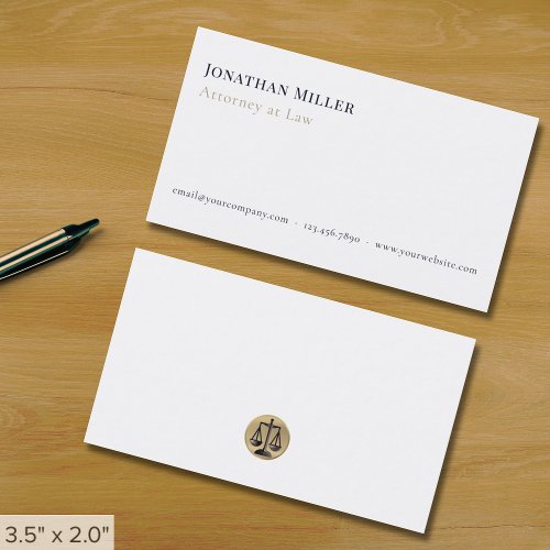 Simple White Attorney Business Card