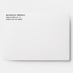 Simple White Basic Return Address Envelope