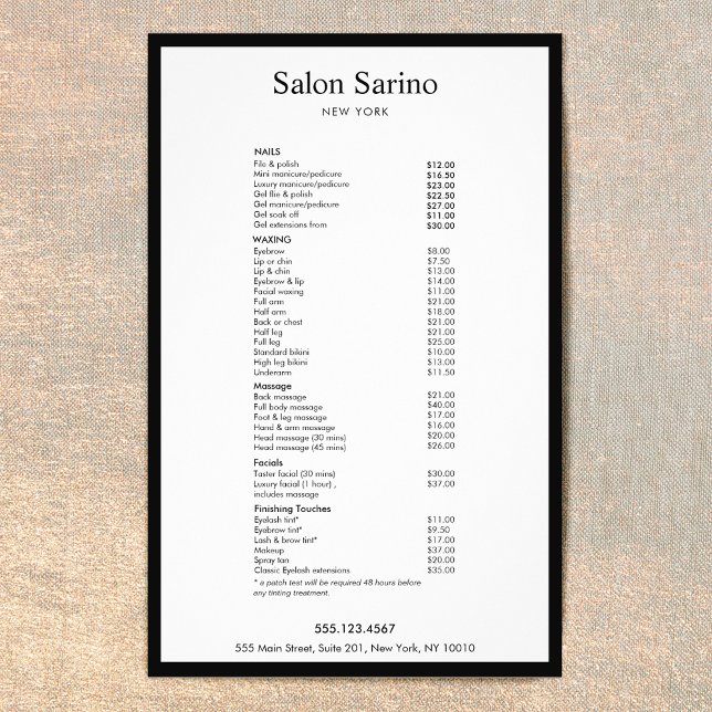 Simple White Beauty Salon Service Menu Flyer (Creator Uploaded)