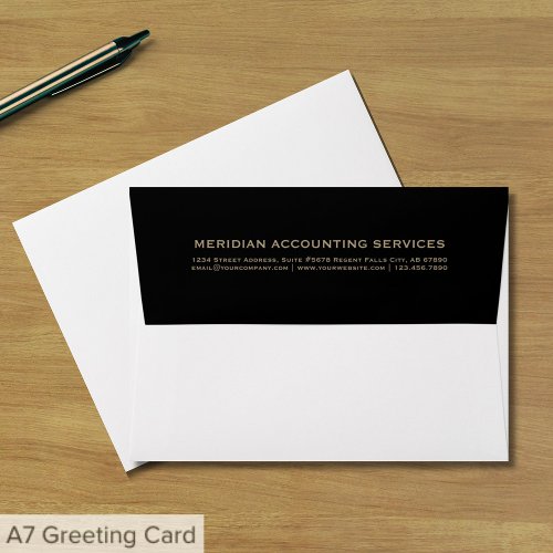 Simple White Black and Gold Typographic Envelope