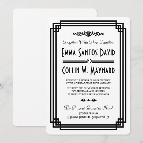 Art Deco Wedding Invitations