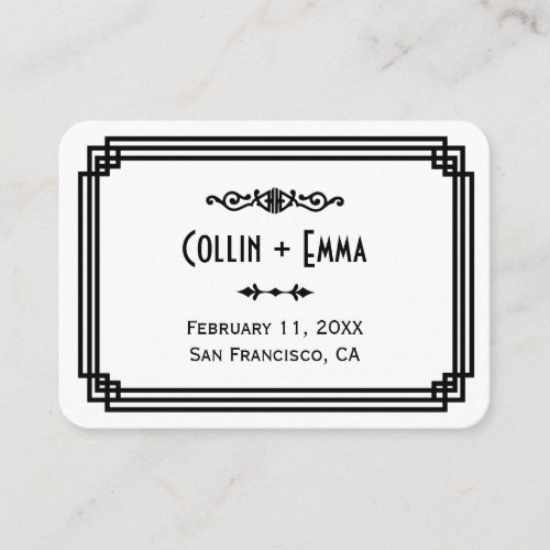 Art Deco Wedding Place Cards Business Cards