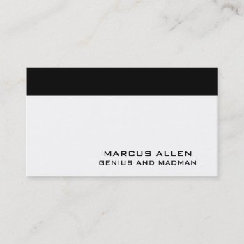 Simple White & Black Business Card by pixelholicBC at Zazzle