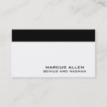 Simple White &amp; Black Business Card at Zazzle