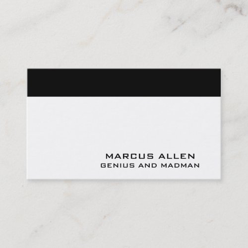 Simple White  Black Business Card