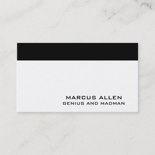 Customizable Simple White &amp; Black Business Cards