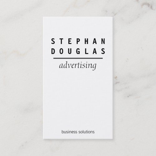 Simple  White  Black Business Card