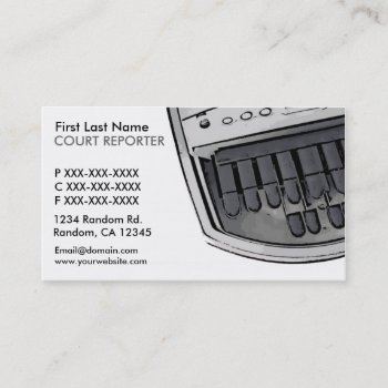 Simple White Black Court Reporter Business Cards by ProfessionalOffice at Zazzle