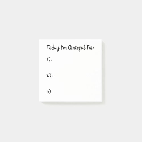 Simple White & Black Gratitude Post-it Notes