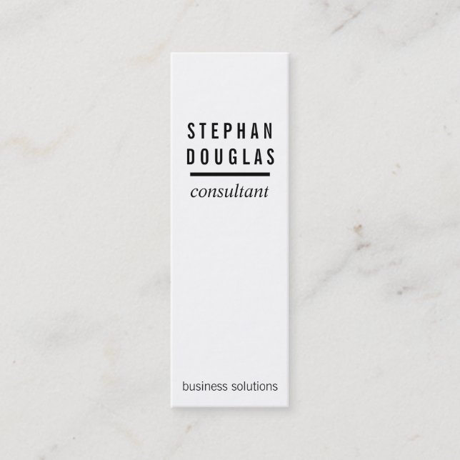Simple | White & Black Mini Business Card (Front)