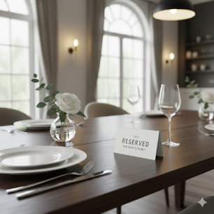 Simple White & Black Minimalist Table Tent Sign De