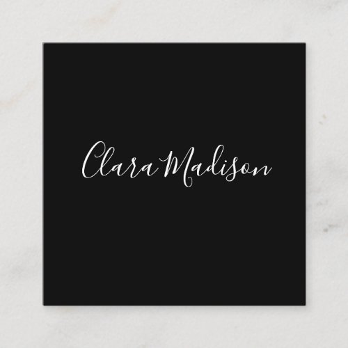 simple white black modern minimalist classic  square business card