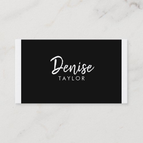 Simple white black modern square minimalist plain business card