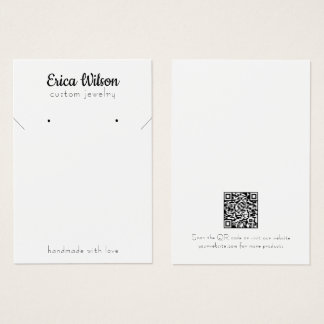 Simple White Black Necklace Earring Display card