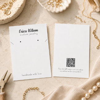 Simple White Black Necklace Earring Display card