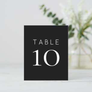 Simple White Black Wedding Table Number
