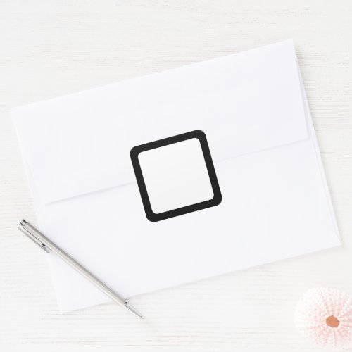 Simple White Blank with Black Border Square Sticker