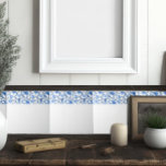 Simple White Blue Floral Border Edge Ceramic Tile<br><div class="desc">A simple white tile with blue floral design edge,  these tiles are reminiscent of French cottages and cozy spaces. A unique addition to kitchen or bathroom backsplashes.</div>