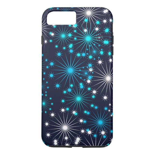 Simple White Blue Glitter Lighting Personalized Case-Mate iPhone Case (Back)