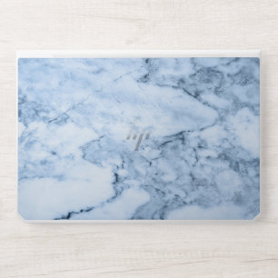 Simple white blue marble HP laptop skin
