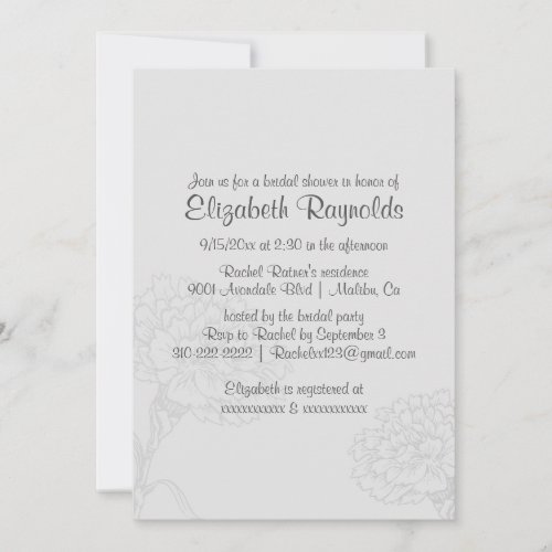 Simple White Bridal Shower Invitations