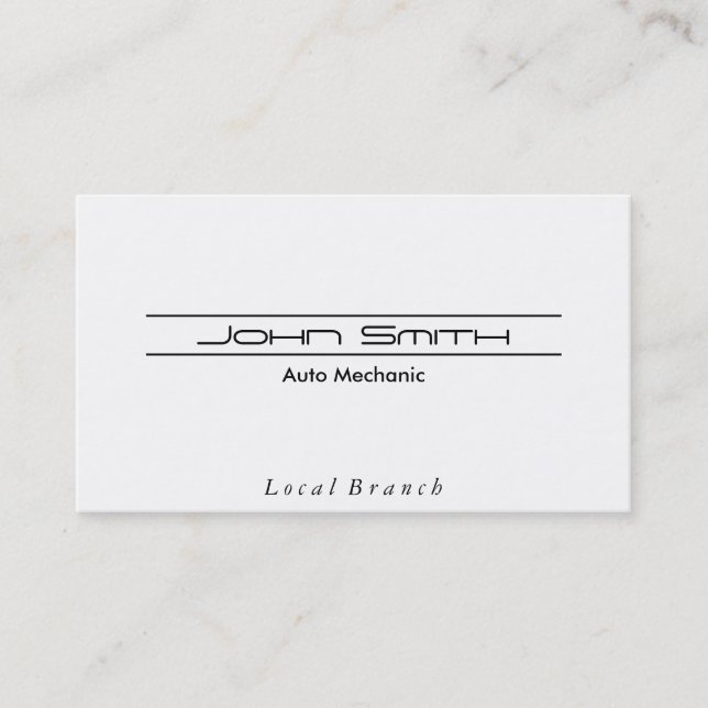 Simple | White Business Card (Front)