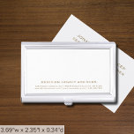 Simple White Business Card Case Golden Typography<br><div class="desc">Elevate your networking game with this sleek and professional business card case. The clean white background and golden typography in the lower thirds add a touch of sophistication to your business interactions. Stay organized and make a lasting impression with this stylish accessory.</div>