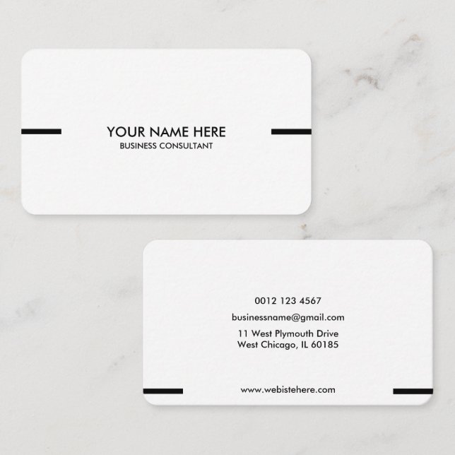 Simple White Business card design (Front/Back)