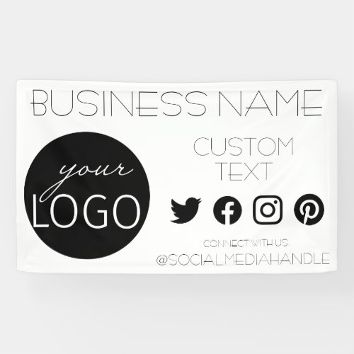 Simple White Business Logo Social Media Outdoor Banner