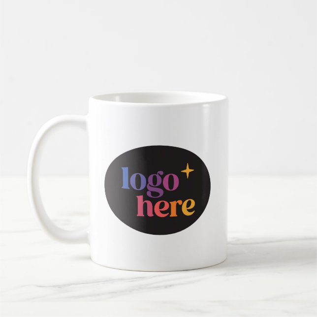 Simple White Business Your Logo Mug (Left)