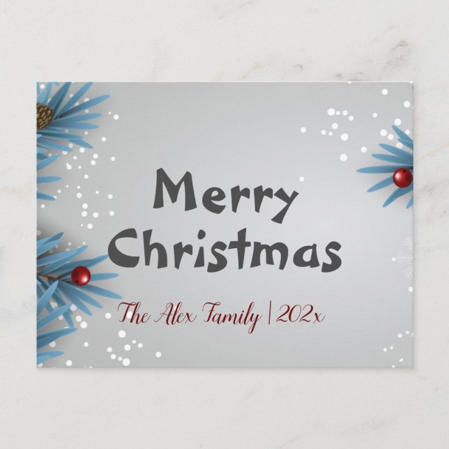 simple white christmas  postcard (Front)