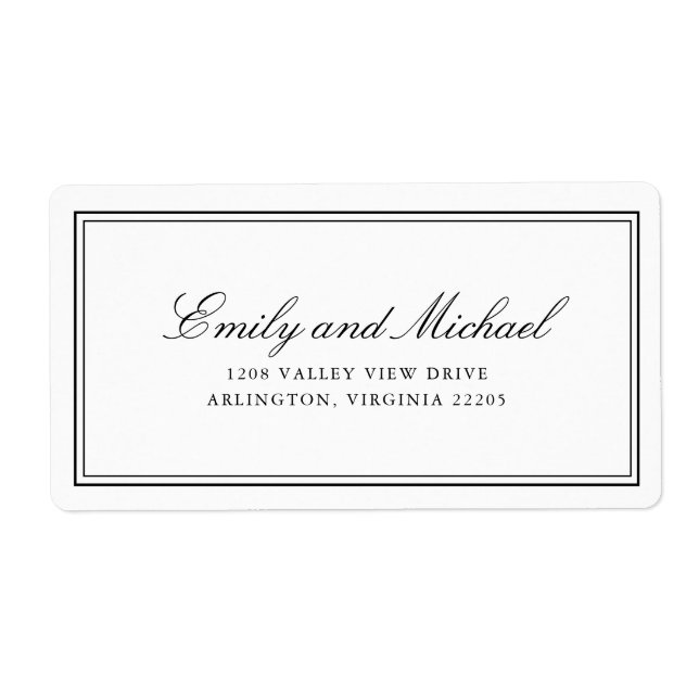 Simple White Classic Elegant Typography Label (Front)