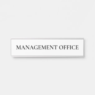 Simple White Classic Management Office Door Sign