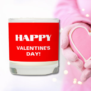 Simple White Clean Happy Valentines Day Neon Red Scented Candle